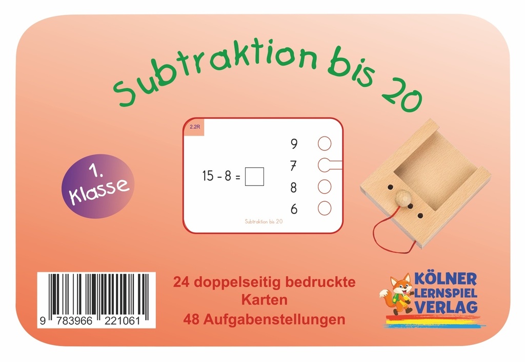 Lochkasten. Subtraktion bis 20