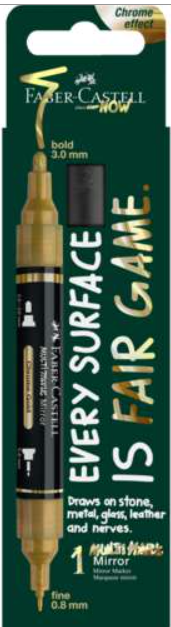 Marqueur double pointe - Faber Castell - Chrome doré 550 - Miroir