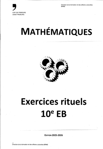 [12824] Exercices rituels de maths 10 ème EB Edition 2025/2026