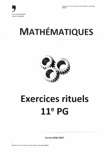 [12926] Exercices rituels de maths 11 ème PG Edition 2026/2027