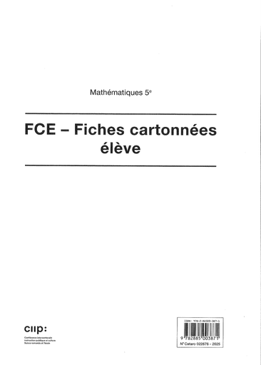 [12336] Mathématiques 5e fiches prédécoupées élève