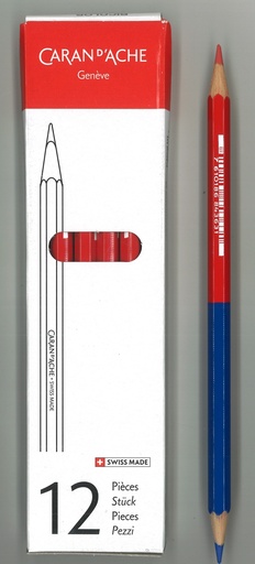 [67.900] Crayons bicolores rouge/bleu Caran d'Ache (12 pièces)