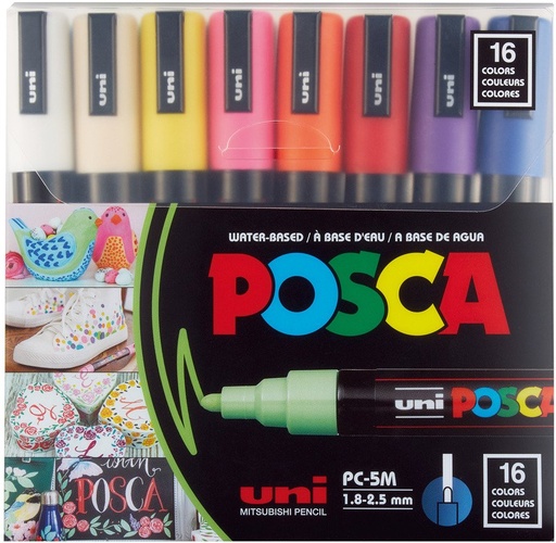 [91.152.45] Marker Posca PC-5M Sortiment 16 Farben
