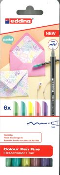 Feutres edding 1200, assortiment 6 couleurs 