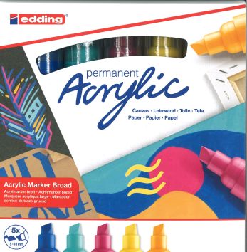 [91.715] Acrylmarker breit edding 5000, Sortiment 5 Farben
