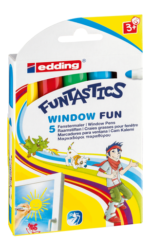 [91.113] Fenstermaler edding 16 "Funtastics" Window Fun Sortiment 5 Farben