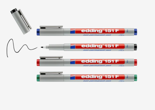[62.112] Marqueur Edding 151F OHP solubles, assort. 4 couleurs