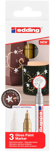 [86.700] Glanzlackmarker edding 750 Sortiment 3 Metallic-Farben