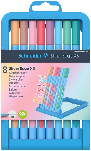 [67.299] Stylo à bille Schneider Slider XB, assortiment 8 couleurs pastel