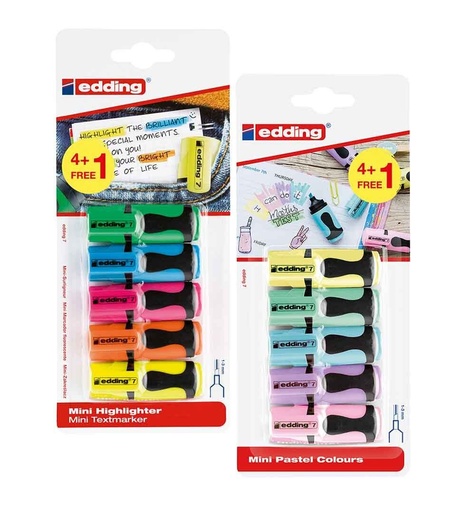 Textmarker edding Mini 7, Sortiment 5 Farben