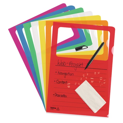 [66.135] Poches plastiques Visa Script (assortiment 10 couleurs)