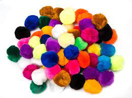[83.349.48] Pompons diverses grandeurs - 75 pces