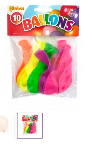 [83.350.10] Ballons ø 25 cm neon 10 pièces