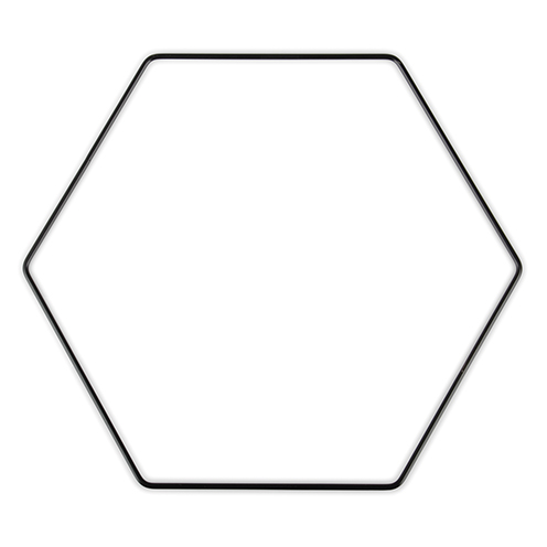 [69.602.25] Metallhexagon schwarz ø 20 cm