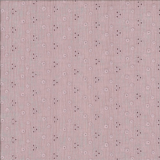 Double gaze gaufrée brodée largeur 120 cm