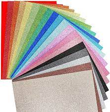 Carton à paillettes 5 feuilles A4 5 couleurs assorties, affiné d'un côté avec effet scintillant 330 g/m2