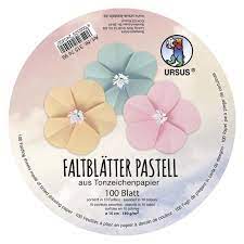 [94.161] Faltblätter «Pastell» aus Tonzeichenpapier ø 15 cm, 130 g/m2 100 Blatt sortiert in 10 Farben