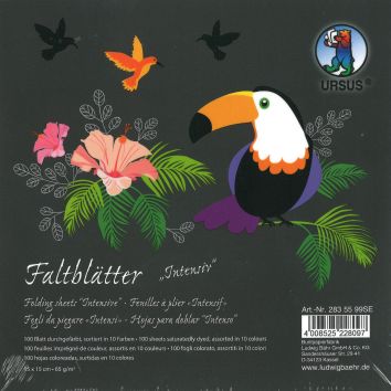 Faltblätter 65 g/m2 15x15cm Effektpapier 50 Blatt sortiert in 10 Farben