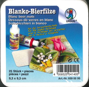 [95.922] Bierfilzscheiben 9.3 x 9.3 cm weiss (25 Stück)