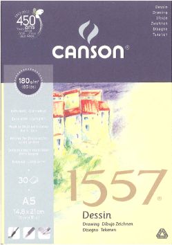 Bloc à dessin Canson® 1557® 180 g/m², 30 fles
