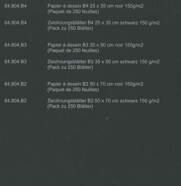 Zeichnungspapier 160 g/m2, schwarz (250 Blatt)