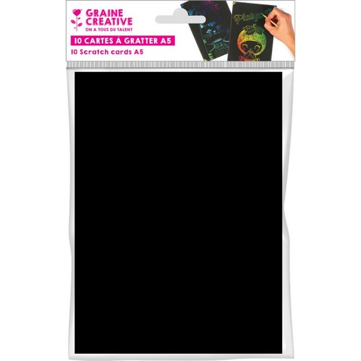 Carte à gratter noir 10 feuilles