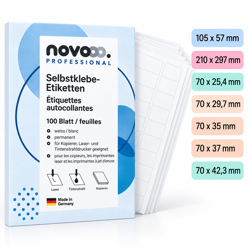 Universal-Etiketten A4, 100 Blatt