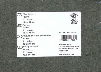 [85.105.125] Plaques de feutre protectrices 12.5x18 cm 5 pièces