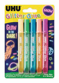 [68.599] Glitter Glue Uhu Sortiment 5 Farben à 10 ml