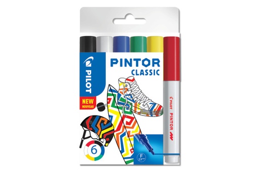 [91.235] Feutres Pilot Pintor 0.9-1.5mm assortiment de 6 couleurs