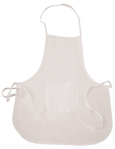 [69.012] Baumwoll-Kinderschürze, weiss 45 x 50 cm