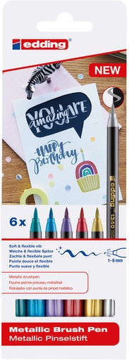 [69.134] Feutres edding 1340 assortiment de 6 couleurs métallique