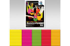 [95.411] Bastellwellpappe Leuchtfarben 260/m2, 23 x 33 cm, 10 Bogen in 5 Farben sortiert