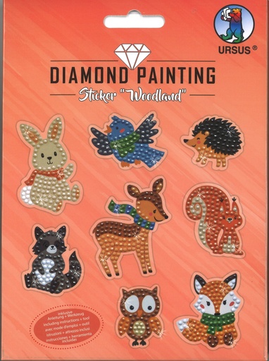 [74.170] Diamond Painting Sticker "Woodland" pierres de diamant assorties en couleurs différentes
