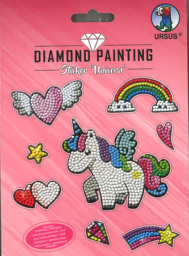 [74.174] Diamond Painting Sticker "Unicorn" pierres de diamant assorties en couleurs différentes