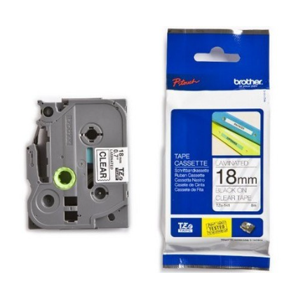 [69.226] Ruban pour étiqueteuse Brother TZe- 141 bande 18 mm  transparent / caractère noir