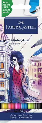 [91.621] Filzstifte Faber Aquarell Doppelspitz Sortiment 6 Farben