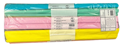 [94.135.96] Papier crêpe 2.50 m x 0.5 m 10 rouleaux assortis couleurs pastels