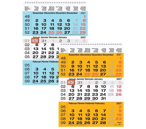 Wandkalender 3-monatig 2027