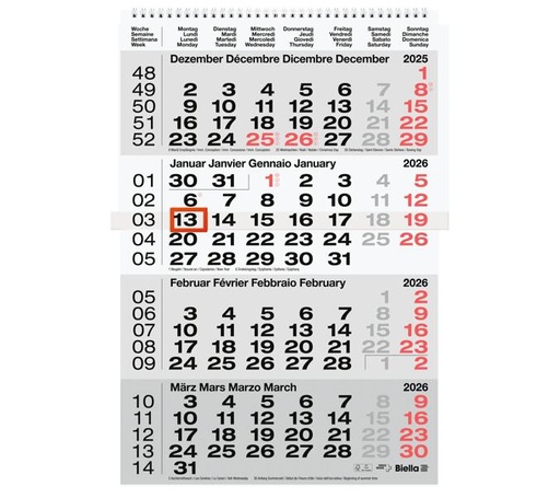 [AG447161] Wandkalender 4-monatig 2026