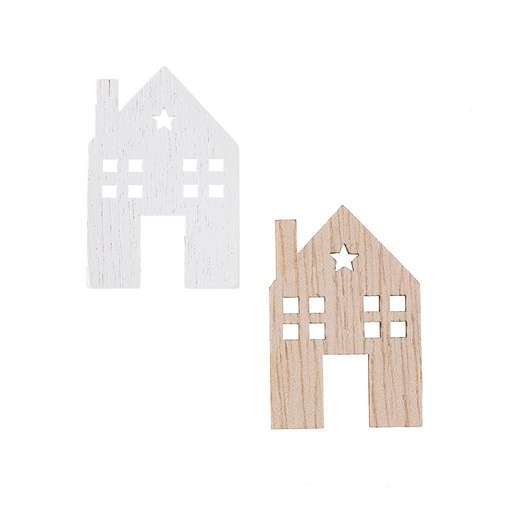 [81.171.23] Décoration en bois 2.4 x 3.5 x 0.2 cm 6 pièces 
