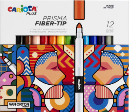 [91.860] Feutres Carioca Plus Prisma Fiber-Tip assortiment 12 couleurs