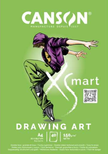 [94.246] XS'MART DRAWING ART Block CANSON® A4, 150 g, 40 Blatt