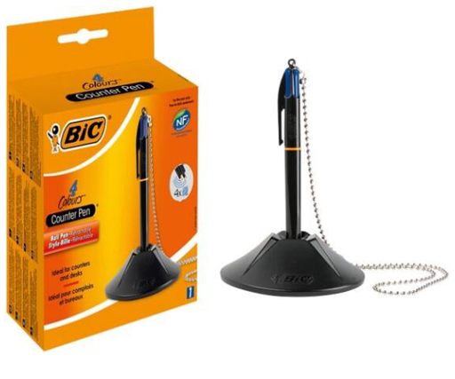 [67.218] Druckkugelschreiber mit Ständer BIC® 4 Colours® Counter Pen
