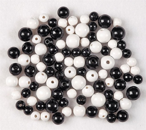 Perles en bois ø 4-9 mm 25 gr