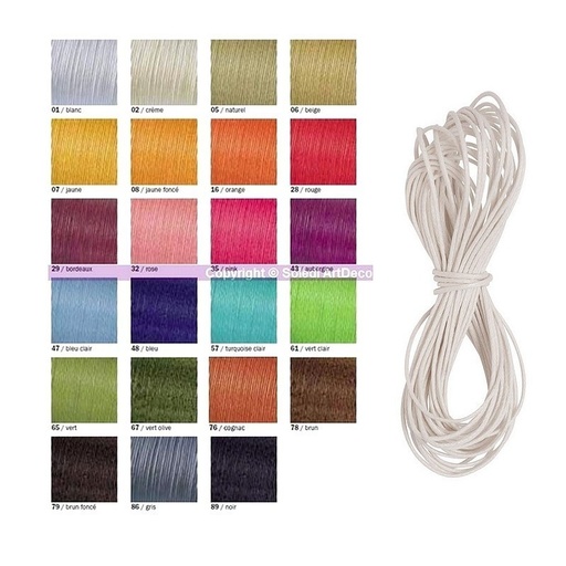 Cordelette en coton cirée  ø 1 mm