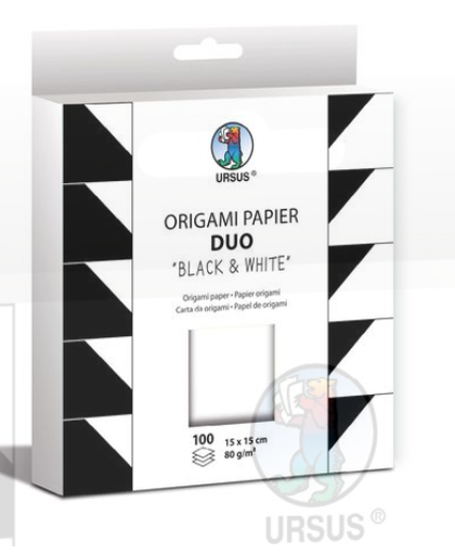 [94.221] Faltblätter Kraftpapier «Duo schwarz/weiss» 80 g/m2 15x15cm 100 Blatt