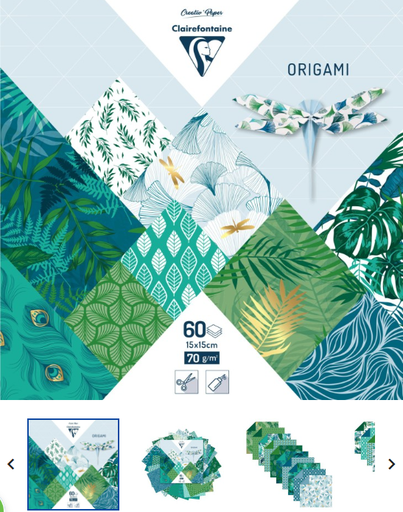 [94.733.1] Papier à plier 15x15 cm, 70 g/m2, 60 fles