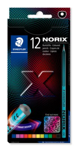[91.118] Crayons de couleur Norix 100 % PEFC Staedtler - boîte de 12 couleurs 