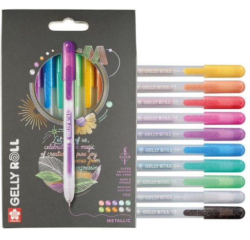 [67.381] Gelschrieber mit Metallischer Tinte (10 Farben)